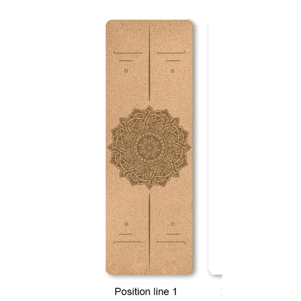 183cm TPE Natural Cork Anti-Skid Yoga Mat with Position Line - Sweatproof, Tear-Resistant, Perfect for Sports, Fitness, Pilates - Image 18
