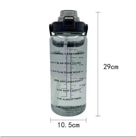 2L Portable Water Bottle Large Capacity Plastic Straw Water Cup Drink Bottle With Time Marker For Outdoor Sports Fitness - Image 8