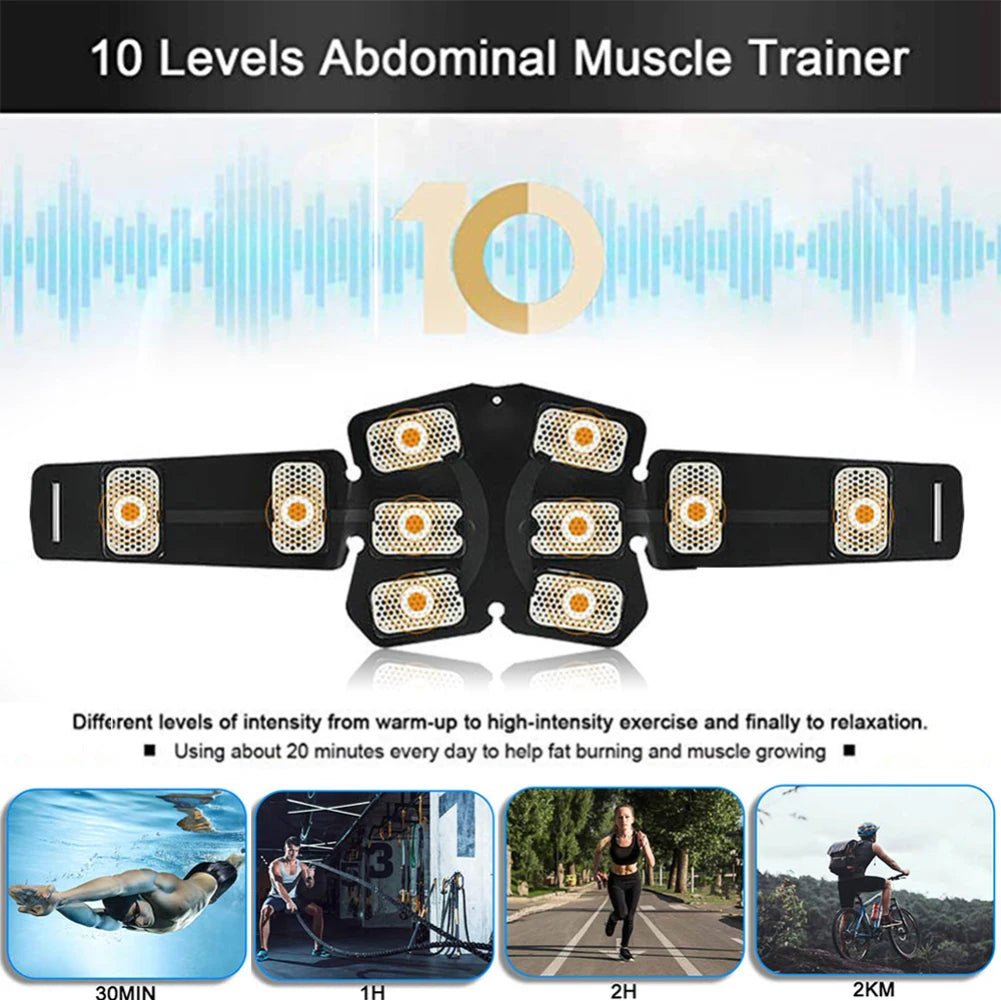 Electric Abdominal Muscle Trainer - EMS Fitness Slimming Exercise Machine for Home Gym - Image 6