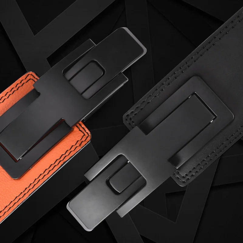 Fitness Strong Belt Squat Training Hard Pull Cowhide Powerlifting Belt Lever Buckle Weightlifting Strength Belt Waist Protector - Image 11